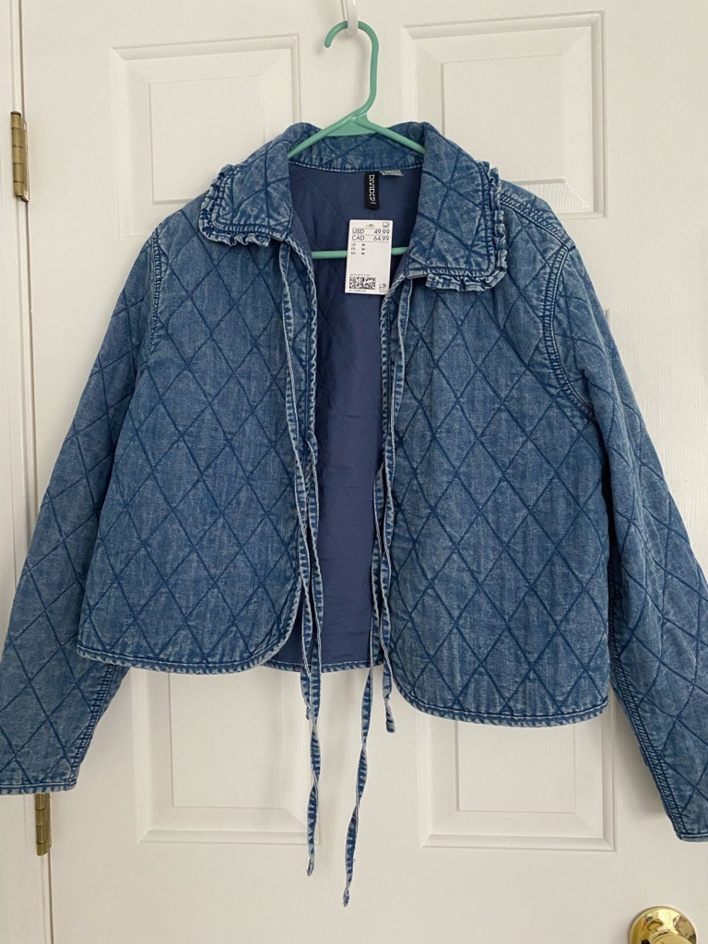 H&M Quilted Blue Denim Jacket